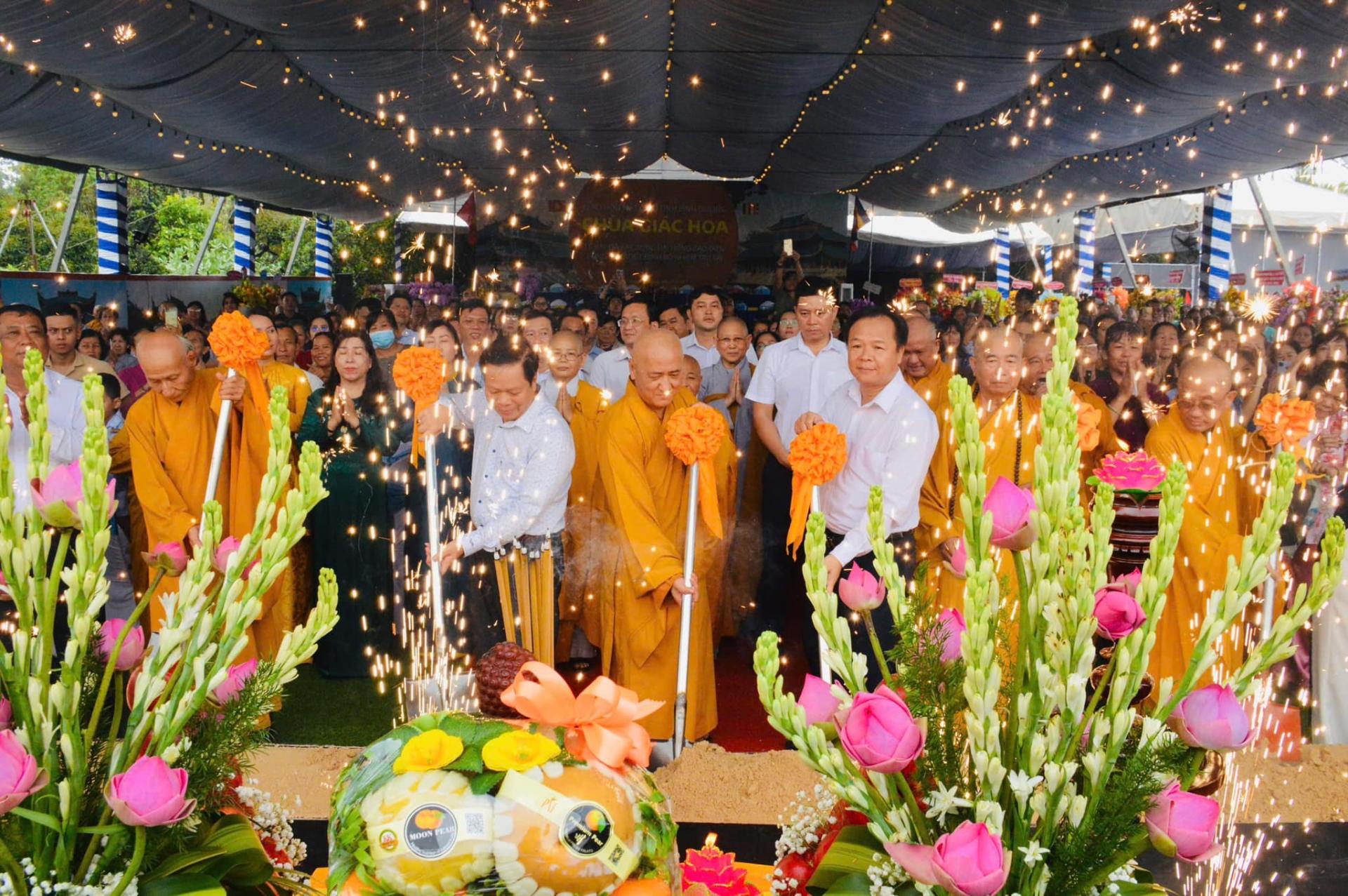 Bình Dương: Lễ bổ nhiệm trụ trì và đặt đá khởi công xây dựng chánh điện Chùa Giác Hoa